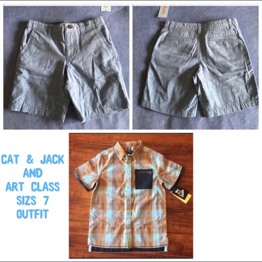Art Class Shirt and Cat & Jack Shorts Bundle
